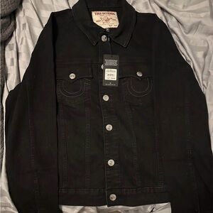 True Religion Black Denim Jacket for Men
